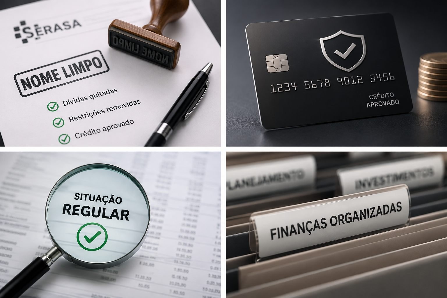 Nome limpo, situação regular, crédito aprovado e finanças organizadas